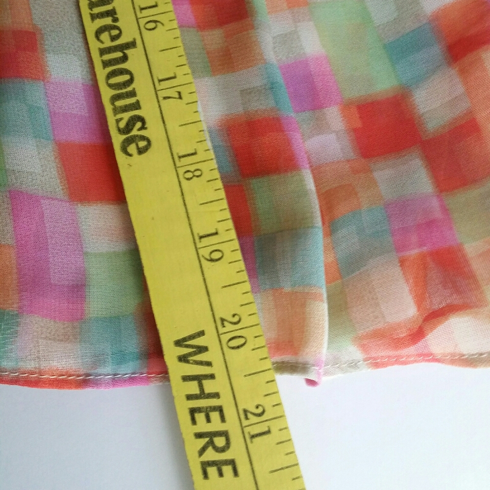 Vintage Checker Sheer Button up Blouse - Picture 7 of 11